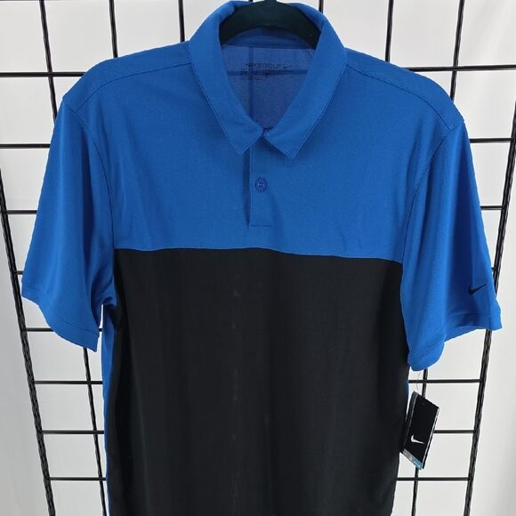 Nike Golf Men's Polo in Blue and Black Dri-Fit NEW Size S - Picture 5 of 7